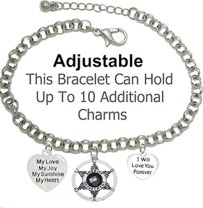 Deputy Sheriff, Sheriff, My Love, My Joy, My Sunshine, I Will Love You Forever, Hypoallergenic Adjustable Nickle, Lead Free