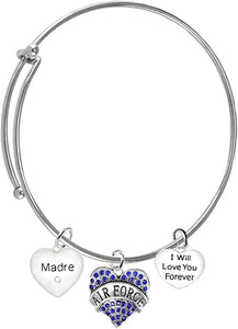 Air Force Granddaughter, I Will Love You Forever, Hypoallergenic, Safe-Nickel Free, No Poisonous Lead Or Cadmium