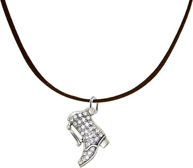 Drill Boot Crystal Necklace, Safe-Nickel, Lead & Cadmium Free!