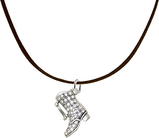 Drill Boot Crystal Necklace, Safe-Nickel, Lead & Cadmium Free!