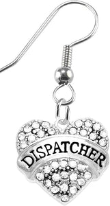 Dispatcher Crystal Heart Earrings, Safe-Nickel, Lead & Cadmium Free!