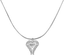 Guardian Angel, Heart (Love) Shaped Wings, Blessed Necklace, Adjustable, Hypoallergenic, Safe-Nickel, Lead, Free