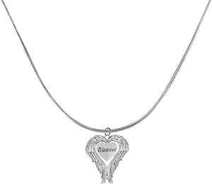 Guardian Angel, Heart (Love) Shaped Wings, Blessed Necklace, Adjustable, Hypoallergenic, Safe-Nickel, Lead, Free