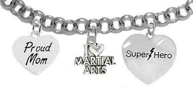 Martial Arts, Kickboxing Jewelry, Karate Jewelry, Super Hero, Proud Mom, 