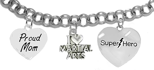 Martial Arts, Kickboxing Jewelry, Karate Jewelry, Super Hero, Proud Mom, 