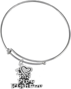 Firefighter, I Love My Firefighter, Genuine Crystal, Adjustable Bracelet, Hypoallergenic, Safe-Nickel, Lead, Free