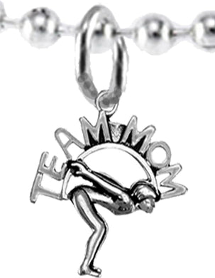 Team Mom, Swimming Necklace Adjustable Hypoallergenic, Safe-Nickel, Lead & Cadmium Free!