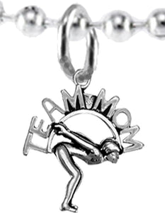 Team Mom, Swimming Necklace Adjustable Hypoallergenic, Safe-Nickel, Lead & Cadmium Free!