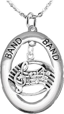 Band Music Notes Hypoallergenic Adjustable Necklace, Safe-Nickel, Lead Free