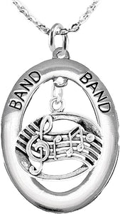 Band Music Notes Hypoallergenic Adjustable Necklace, Safe-Nickel, Lead Free