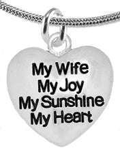 Message Jewelry, My Wife, My Joy, My Sunshine, My Heart, Adjustable Necklace, Hypoallergenic, Safe-Nickel, Lead, Free