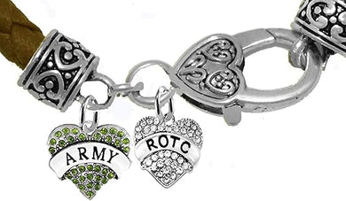 ARMY ROTC, Antique Wheat Chain Bracelet, Hypoallergenic Safe-Nickel, Lead And Cadmium Free