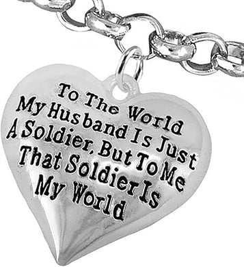 Army Wife, My Husband is My World, Hypoallergenic, Safe-Nickel, Lead, Cadmium Free