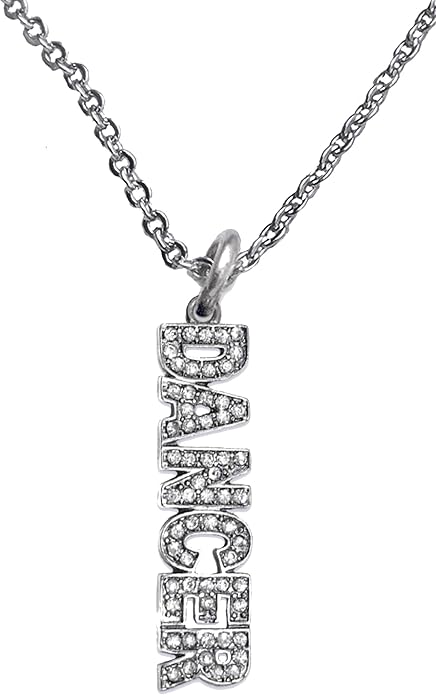 Dancer, Genuine Crystal Sterling Silver Solid .925 Sterling, Not Plated Or Coated. Cable Chain Necklace, Charm-Nickel, Lead, Cadmium Free
