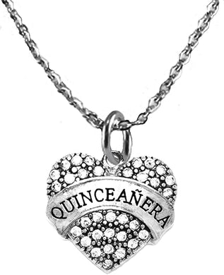 Quinceañera Genuine Crystal Heart Adjustable 18-21 Inch Cable Chain Crystal Heart Necklace, Nickel, Lead, And Cadmium Free-Hypoallergenic