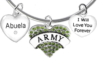 Army Abuela, I Will Love You Forever, Hypoallergenic, Safe-Nickel Free, No Poisonous Lead Or Cadmium