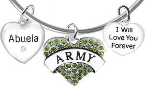 Army Abuela, I Will Love You Forever, Hypoallergenic, Safe-Nickel Free, No Poisonous Lead Or Cadmium