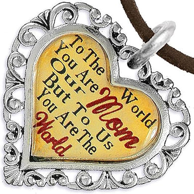 Mom Heart Charm Necklace Hypoallergenic, Adjustable, Safe, Nickel, Lead & Cadmium Free!