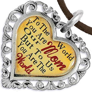 Mom Heart Charm Necklace Hypoallergenic, Adjustable, Safe, Nickel, Lead & Cadmium Free!