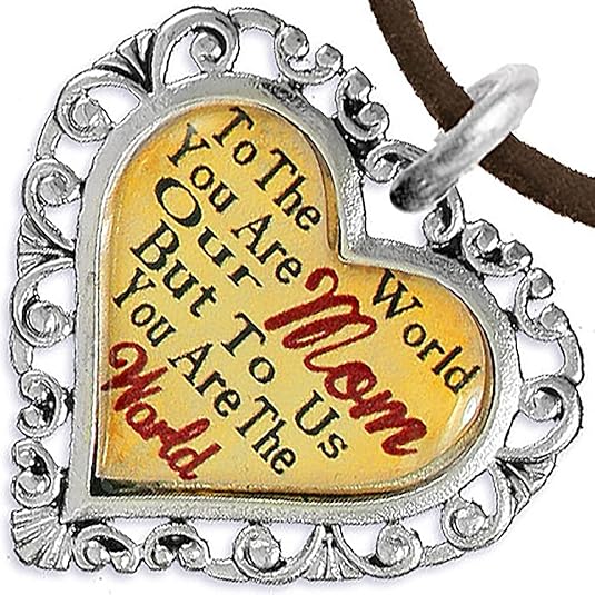 Mom Heart Charm Necklace Hypoallergenic, Adjustable, Safe, Nickel, Lead & Cadmium Free!