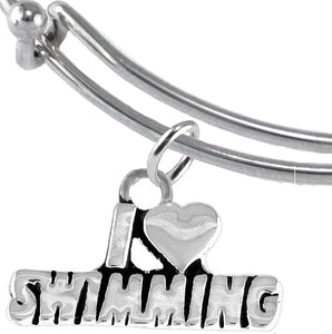 I Love Swimming, Adjustable Charm Bracelet, Hypoallergenic, Safe-Nickel Free, No Poisonous Lead Or Cadmium