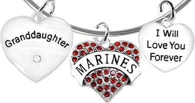 Marine Granddaughter, I Will Love You Forever, Hypoallergenic, Safe-Nickel Free, No Poisonous Lead Or Cadmium