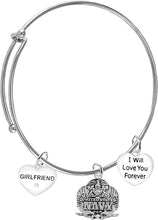 Girlfriend, I Will Love You Forever, Navy Hypoallergenic, Safe-Nickel Free, No Poisonous Lead Or Cadmium