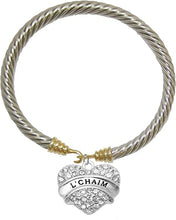 Jewish L'Chiam, To Life Crystal Heart Gold/Silvertone Bracelet, A Great Gift! Hypoallergenic, Safe-Nickel, Lead, And Cadmium Free