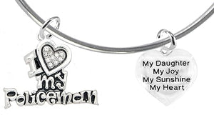 Policeman's, I Love My Policeman, My Daughter, My Joy, My Sunshine, Adjustable, Hypoallergenic, Safe-Nickel, Lead, Free