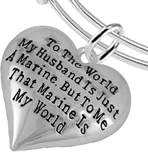 Marine Wife, My Husband is My World, Bracelet, Hypoallergenic, Safe- Nickel, Lead and Cadmium Free