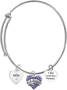 Mom, I Will Love You Forever, Air Force Hypoallergenic, Safe-Nickel Free, No Poisonous Lead Or Cadmium