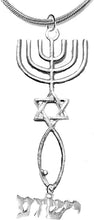 YESHUA (JESUS IN HEBREW) NAMED BY AN ANGEL, Suspended From Messianic Seal of Jerusalem With Menorah, Star Of David, Christian Fish On A Adjustable, Hypoallergenic, Safe-Nickel, Lead, Cadmium Free