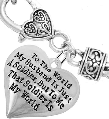 Army Wife, My Husband is My World, Hypoallergenic, Safe-Nickel, Lead, Cadmium Free