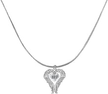 Guardian Angel, Heart (Love) Shaped Wings for BFF (Best Friends Forever) Necklace, Adjustable, Hypoallergenic, Safe-Nickel, Lead, Free
