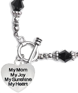 Message Jewelry, My Mom, My Joy, My Sunshine, My Heart, Bracelet, Hypoallergenic, Safe-Nickel, Lead, Free