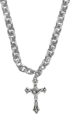 Catholic Crucifix Cross, Just Beautiful, Sterling Silver Solid .925 Sterling, Not Plated Or Coated.18 Inch Necklace Chain, Nickel, Lead, Cadmium Free