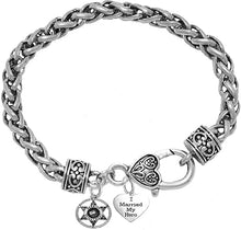 Deputy Sheriff's, I Married My Hero, On A Genuine Black Leather Bracelet, Hypoallergenic Safe-Nickel, Lead and Cadmium Free
