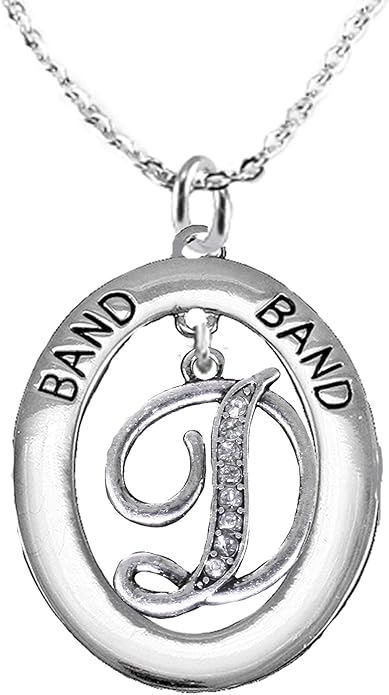 School Band, Music, Orchestra Jewelry, Hypoallergenic Adjustable Necklace, Safe-Nickel, Lead and Cadmium Free (Crystal D)