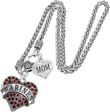 Marine Mom Heart Necklace, Hypoallergenic, Will NOT Irritate Anyone with Sensitive Skin. Safe- Nickel, Lead and Cadmium Free
