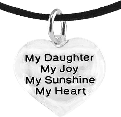 Message Jewelry, My Daughter, My Joy, My Sunshine, My Heart, Adjustable Necklace, Hypoallergenic, Safe-Nickel, Lead, Free