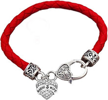 Marine Wife, Vintage Antique Silver Clasp/Genuine Red Leather Bracelet, Hypoallergenic, Safe-No Nickel, No Lead and No Poisonous Cadmium