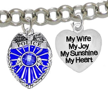 Policeman's, My Wife, My Joy, My Sunshine, My Heart, Adjustable Bracelet, Hypoallergenic, Safe-Nickel Free, No Poisonous Lead Or Cadmium.