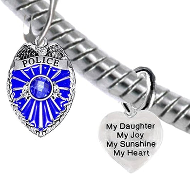 Policeman's, My Daughter, My Joy, My Sunshine, My Heart, Bracelet Hypoallergenic, Safe-Nickel Free, No Poisonous Lead Or Cadmium.