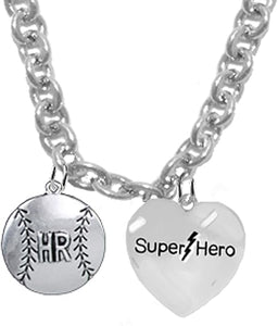 Home Run, Softball/Baseball, Super Hero, She is/He is, Special, Sterling Silver, Solid .925 Sterling, Not Plated Or Coated,18 Inch Necklace.Charm,Nickel,Lead Free.Fast