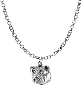 Bull Dog Necklace, Adjustable 14-21 Inch Rolo Chain Necklace, Nickel, Lead, And Cadmium Free-Hypoallergenic