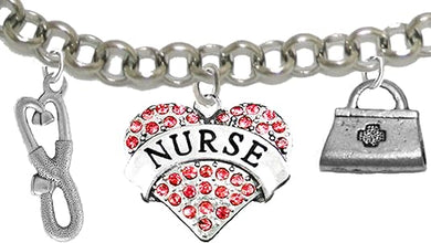Nurse, RN, Adjustable Charm Bracelet, Hypoallergenic, Safe-Nickel, Lead, Free