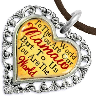 Mamaw Heart Charm Necklace Hypoallergenic, Adjustable, Safe, Nickel, Lead & Cadmium Free!