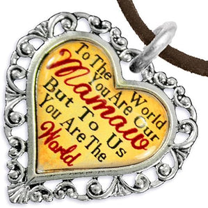Mamaw Heart Charm Necklace Hypoallergenic, Adjustable, Safe, Nickel, Lead & Cadmium Free!