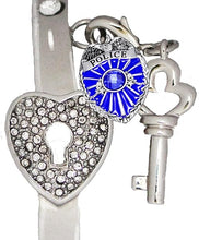 Policeman's, The Key to My Heart Cuff Crystal Bracelet, It Really Locks! Hypoallergenic, Safe-Nickel, Lead, Free