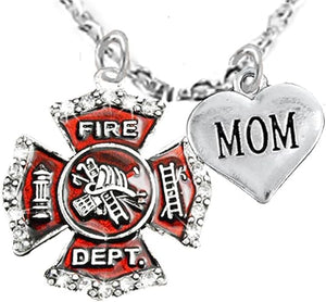 Firefighter, Mom Adjustable Necklace, Hypoallergenic, Safe-Nickel, Lead, Cadmium Free